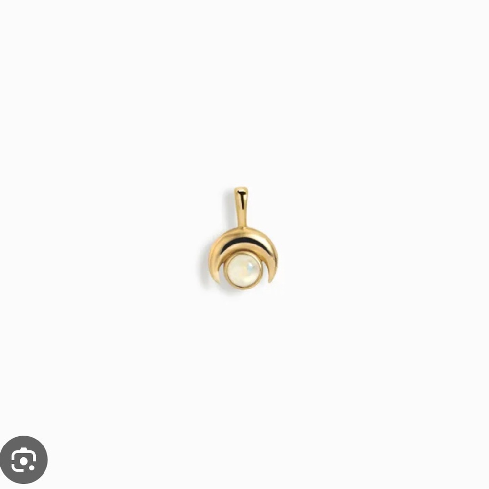 New awe inspired inverted moon amulet Gold and moonstone Pendant